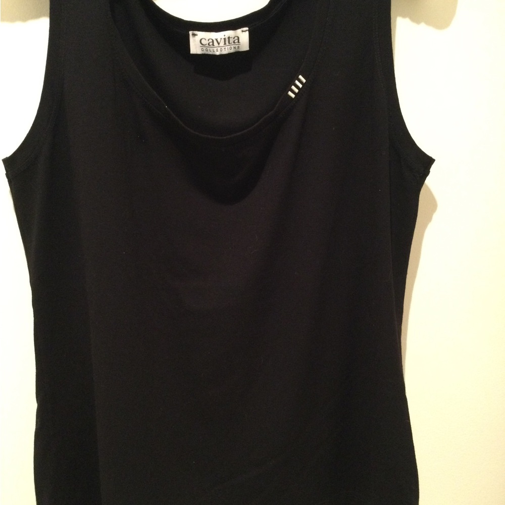 Cavita black  Top with Metallic Studs